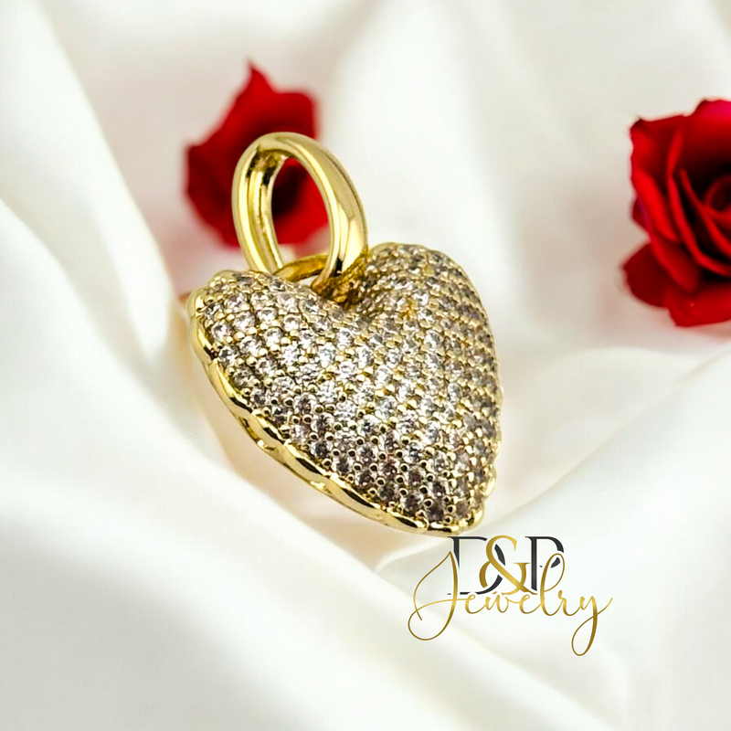 14K FAT HEART PENDANT P828