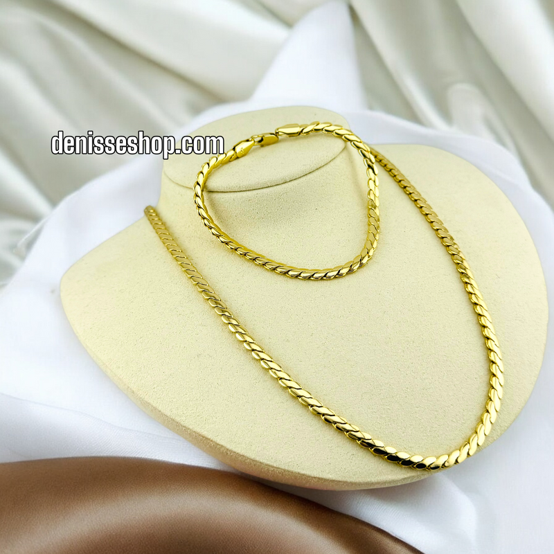 14K GOLD  NECKLACE AND BRACELET SET N35