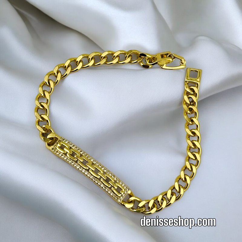 14K GOLD /PLATE WITH LINK BRACELET BR470