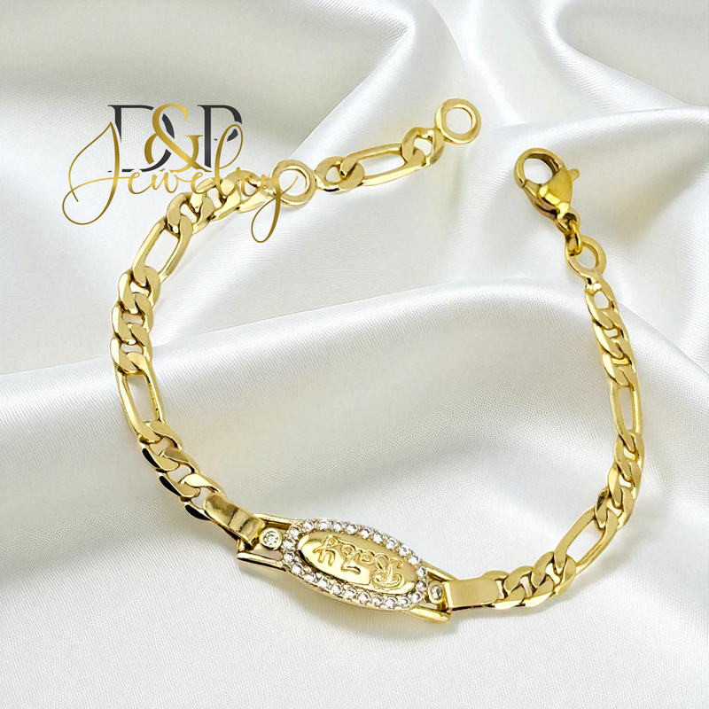 14K KIDS PLAQUE BABY BRACELET 6.3&