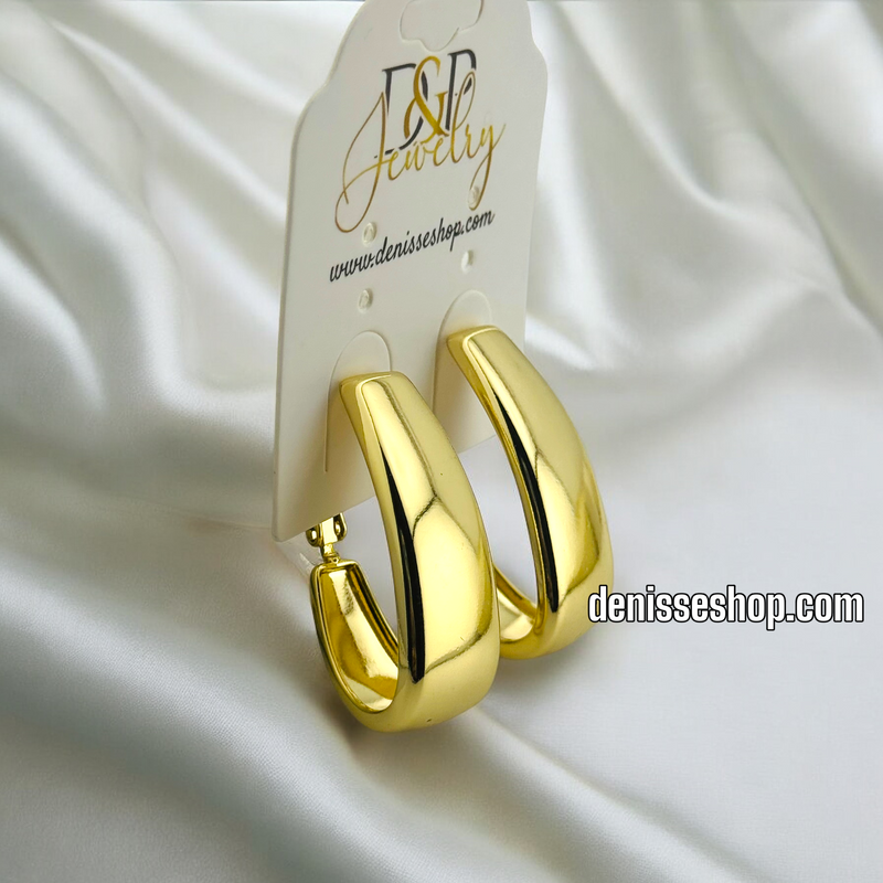 14K PLAIN GOLD HOOP EARRING HP581