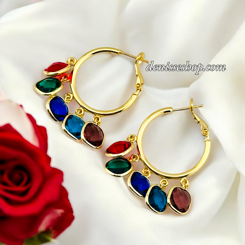 14K MULTICOLOR GOLD HOOPS HP620