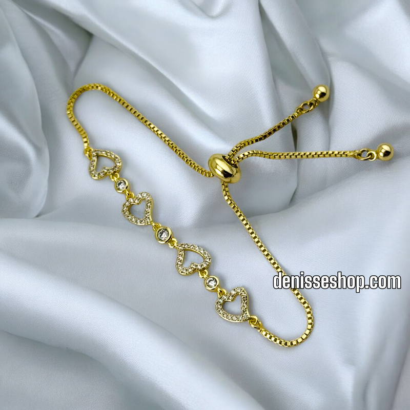 14K /WOMAN TINI HEART LINKS BRACELET BR584