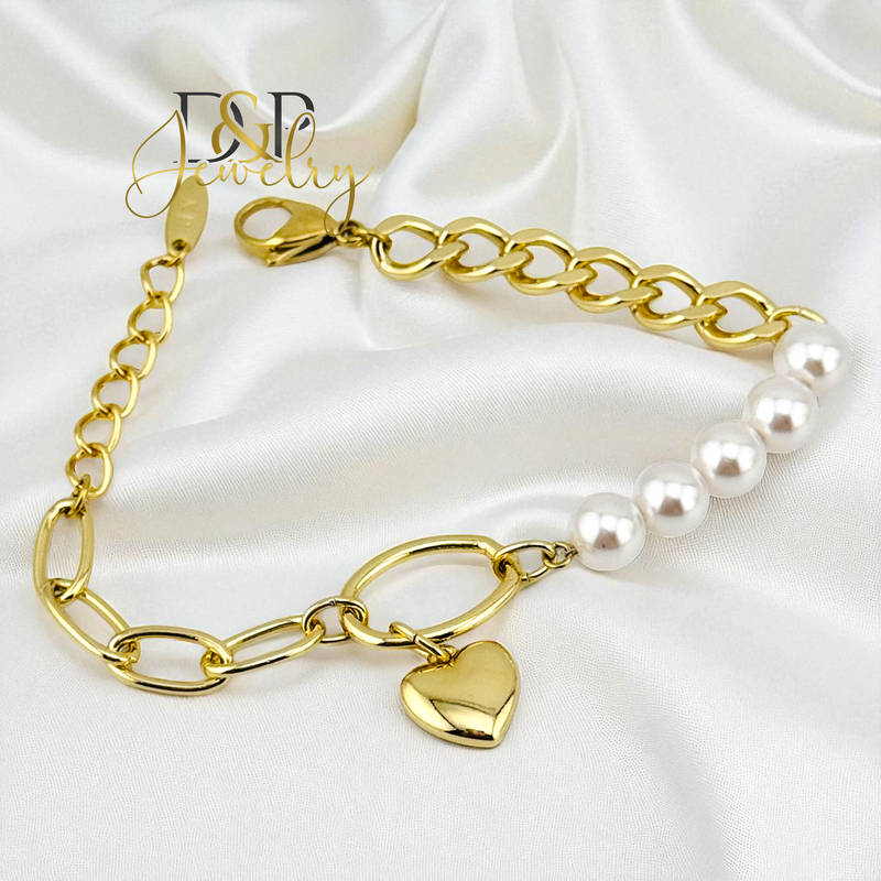 14K PEARL/ GOLD BRACELET BR784