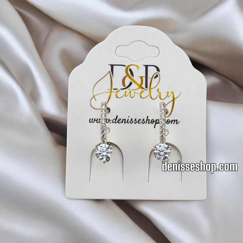 14K WHITE STONE HUGGIES EARRING E800