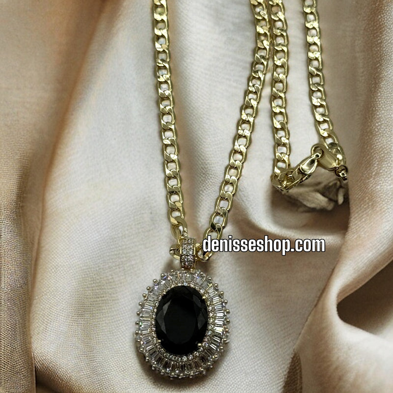 14K ELEGANT BLACK PENDANT P212 (CHAIN NOT INCLUDED)