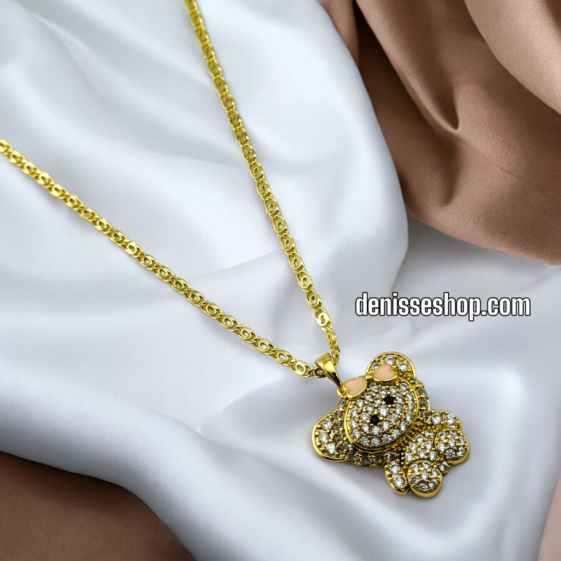 14K GOLD  CUTE BEAR PENDANT P484