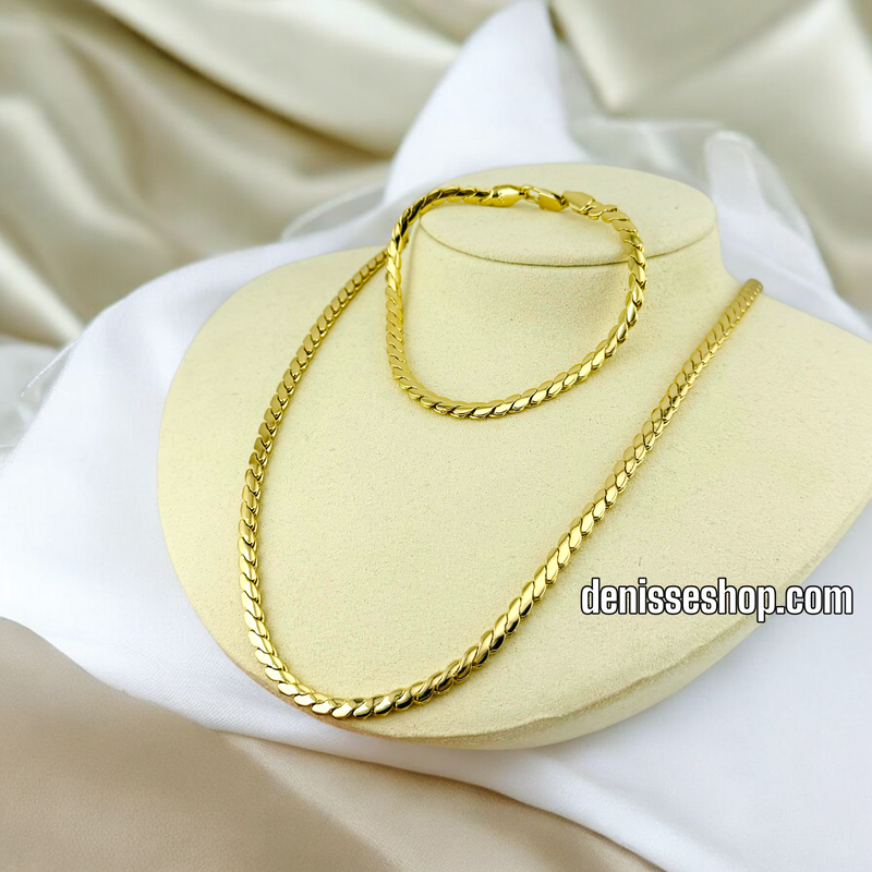 14K GOLD  NECKLACE AND BRACELET SET N35