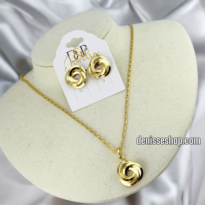 14K SWIRL SHAPE  WOMEN  NECKLACE SET N87