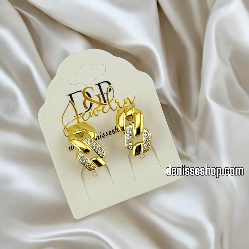 14K GOLD / LINK EARRING E704