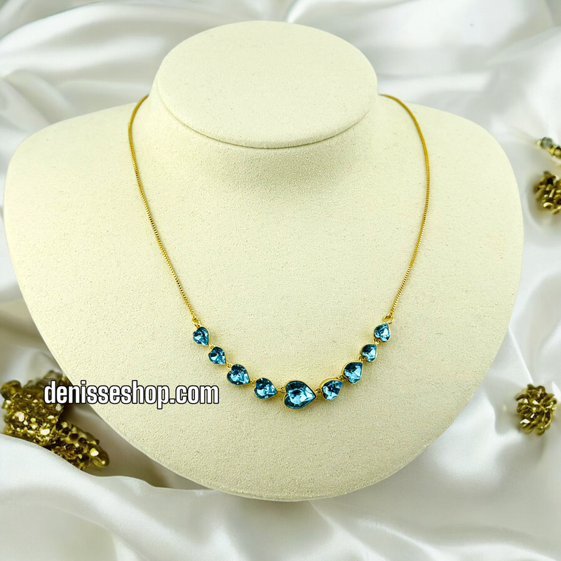 14K BLUE HEART NECKLACE N23