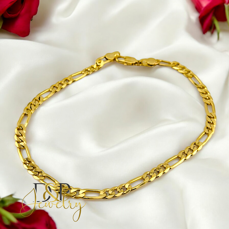 14K FIGARO BRACELET 4MM BR721