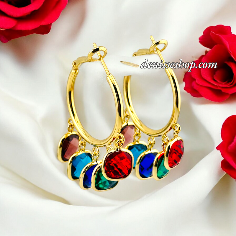 14K MULTICOLOR GOLD HOOPS HP620