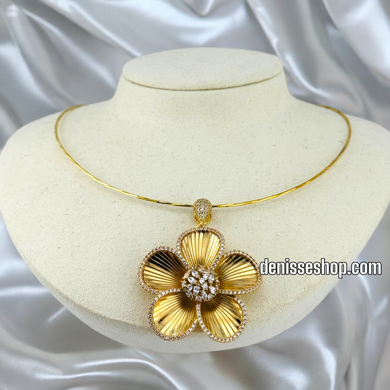 14K / WOMEN FLOWER FASHION NECKLACE N104