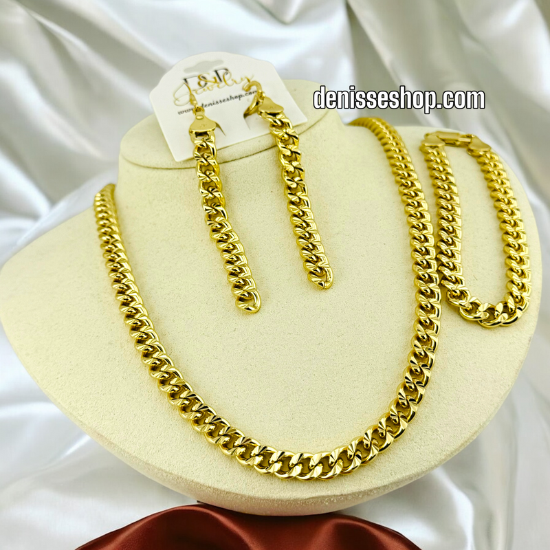 14K GOLD  NECKLACE BRACELET AND EARRING SET N32