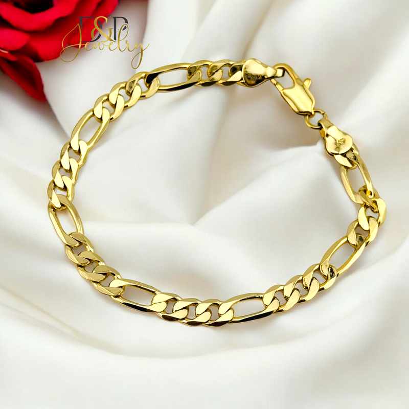 14K FIGARO BRACELET 7.5&