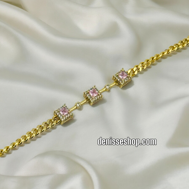 14K PINK STONE BRACELET BR421