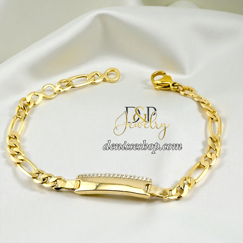 14KGOLD FANCY PLATE KIDS BRACELET BR866
