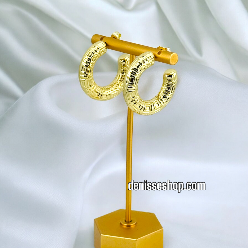 14K FASHION GOLD EARRING E594