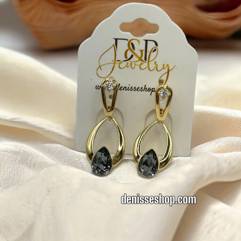 14K BLACK EARRINGS E392