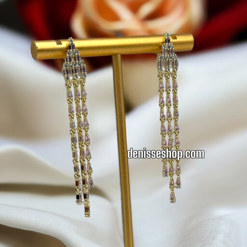 14K PINK STONE EARRINGS E354