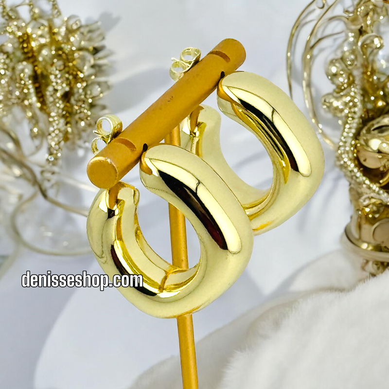 14K FASHION GOLD EARRING E598