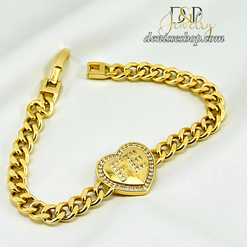 14KGOLD FE HEART BRACELET BR863