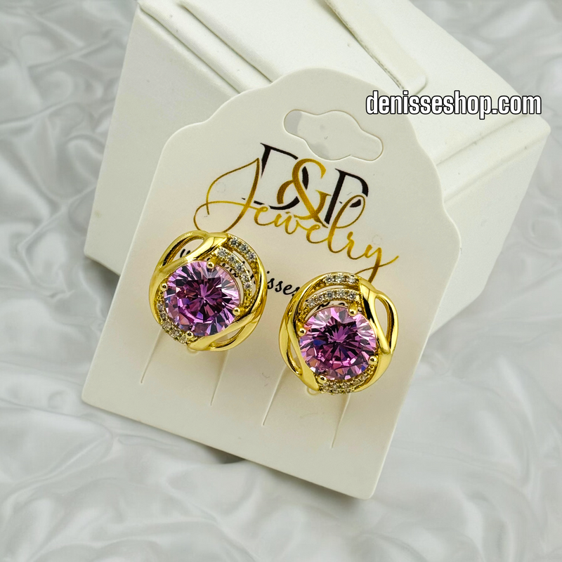 14K PINK EARRING E607