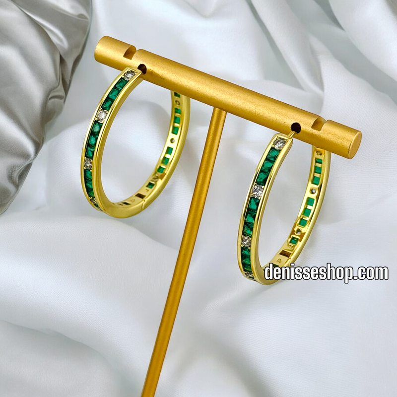 14K WOMAN/ COLORED HOOP EARRING HP557