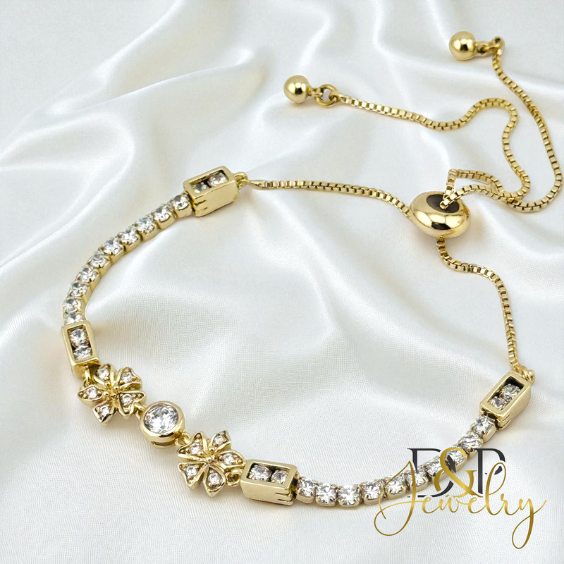 14K ADJUSTABLE FLOWWER BRACELET BR786