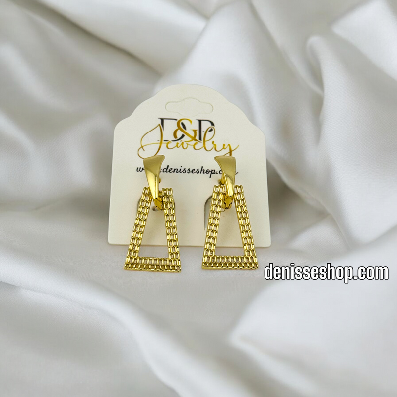 14K GOLD LONG HUGGIE EARRING E797