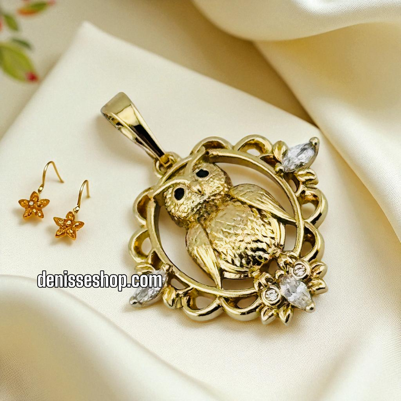 14K GOLD/OWL PENDANT P932