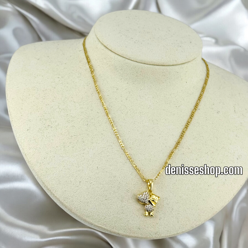 14K TINY BEAR WITH HEART PENDANT P576