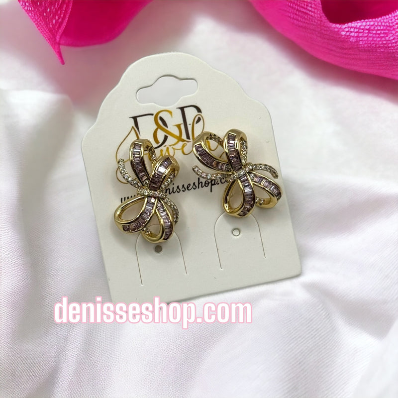 14k Bow Earrings E234