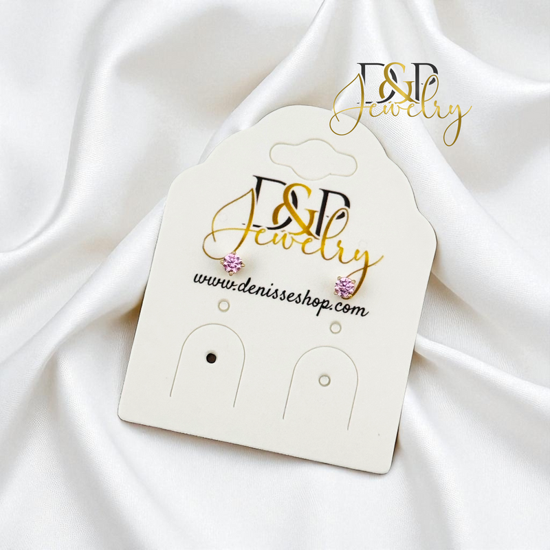14K SMALL ZIRCONIA EARRING E966