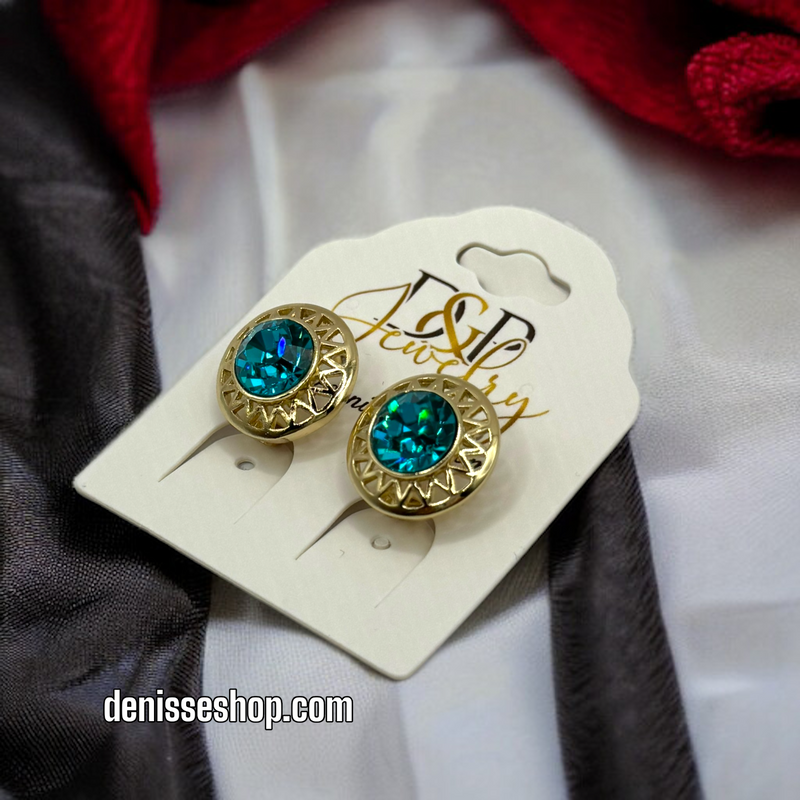 14K ELEGANT BLUE EARRINGS E466