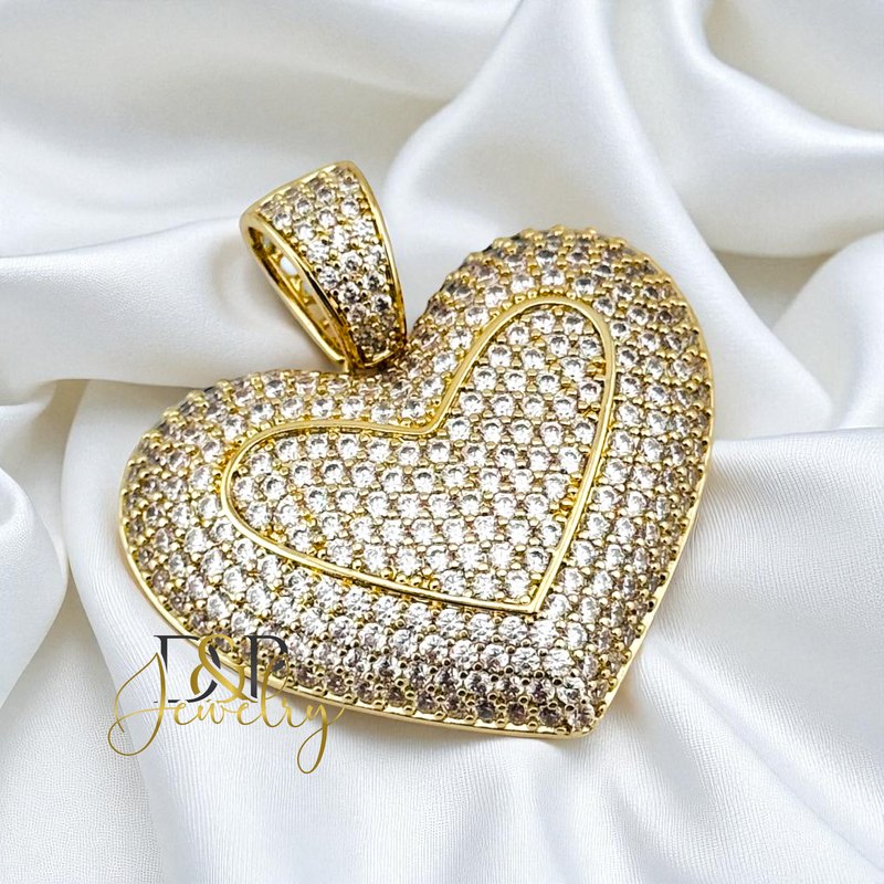 14K GOLD /LARGE HEART PENDANT P896