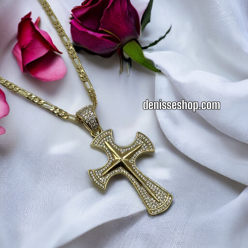 14K CROSS PENDANT P329