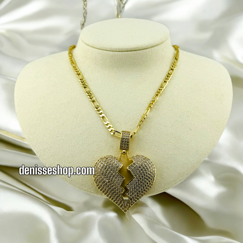 14K BROKEN HEART NECKLACE 20&