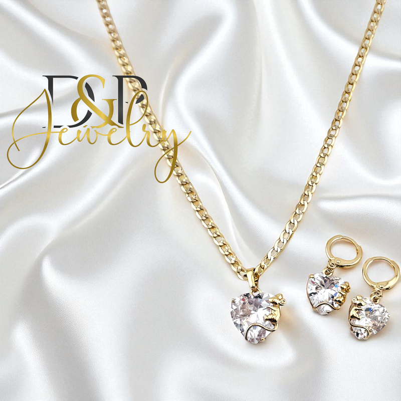14K HEART MOUSE NECKLACE SET N280