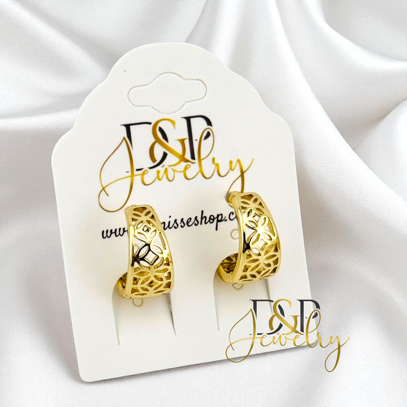 14K SMALL CHUNKY HOOP EARRING HP758