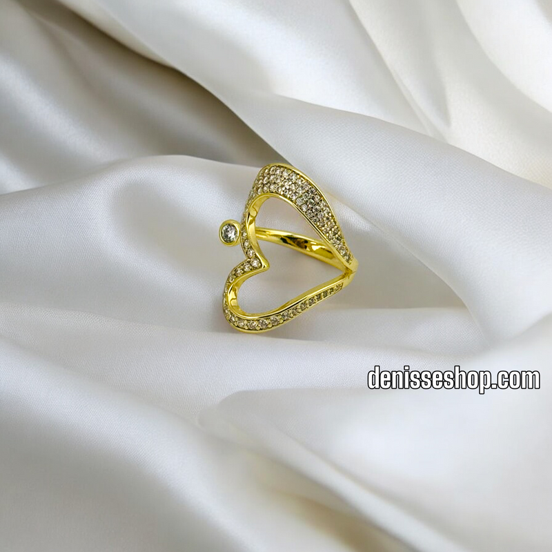 14K ADJUSTABLE FASHION HEART RING RG244