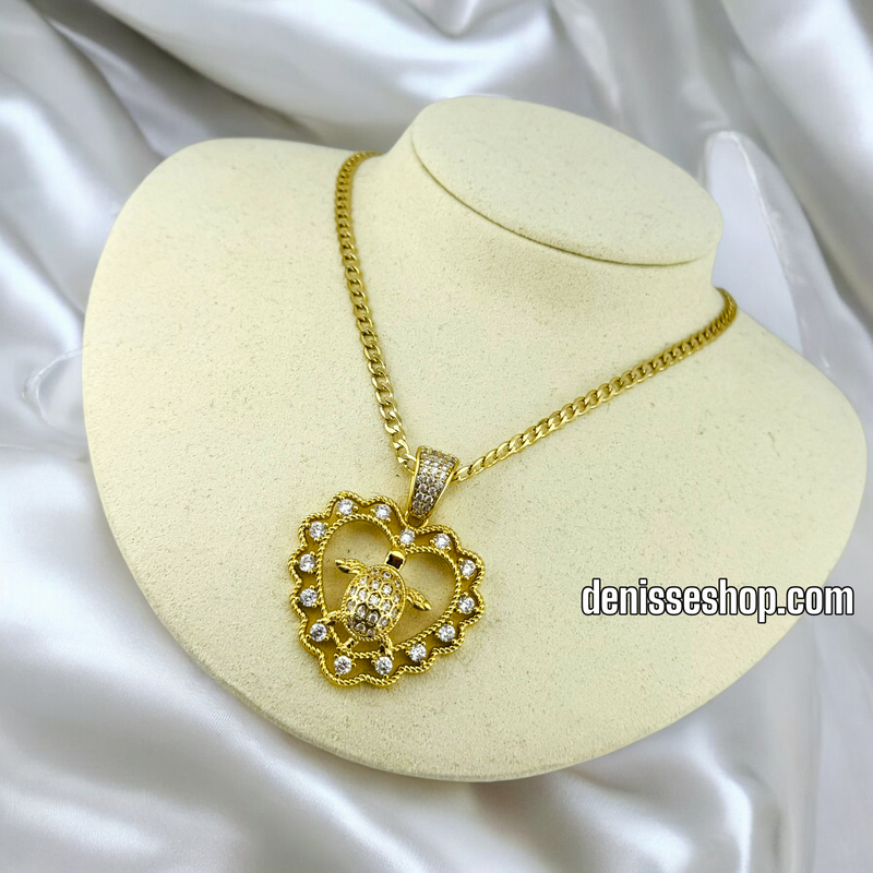 14K WOMEN / HEART TURTLE  PENDANT P527