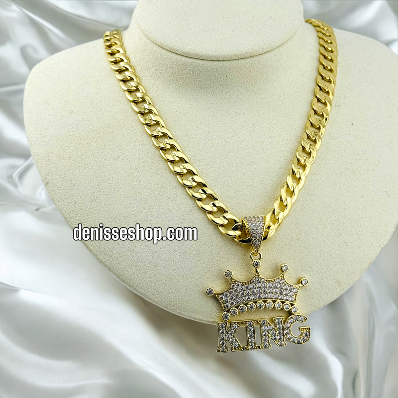 14K FASHION KING CROWN MEN PENDANT P475