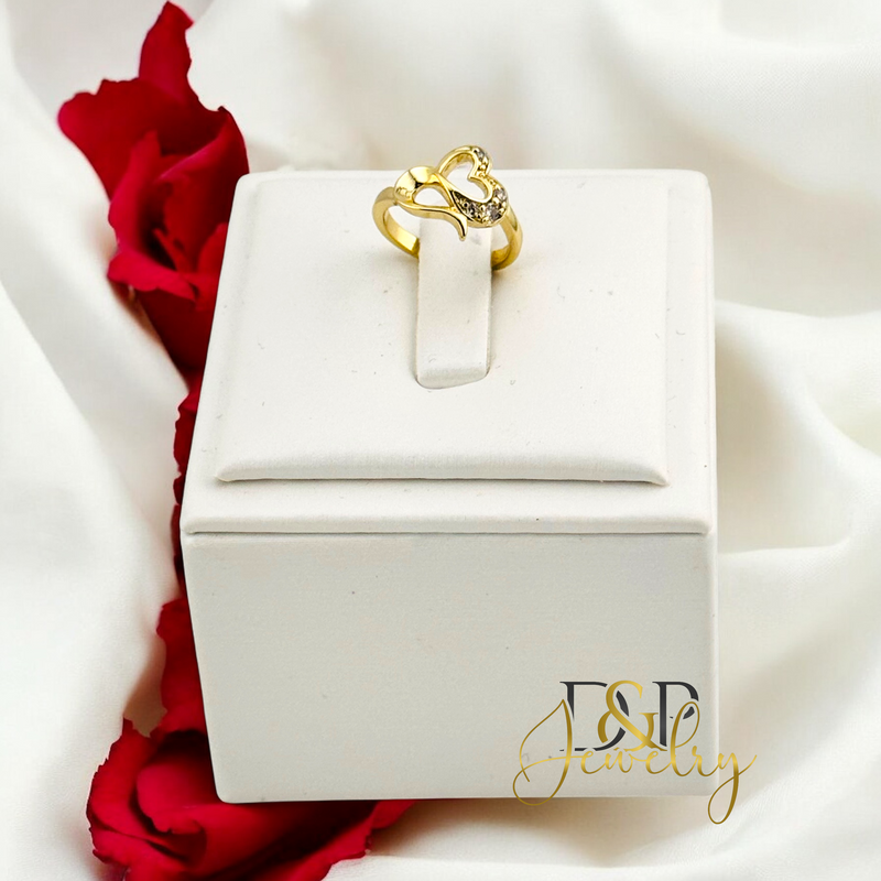 14K ADJUSTABLE HEART RING FOR GIRLS RG377