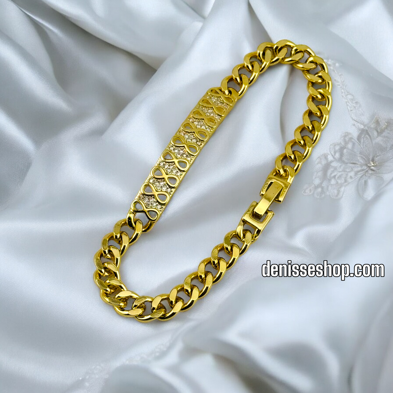 14K INFINITY CUBAN BRACELET BR528