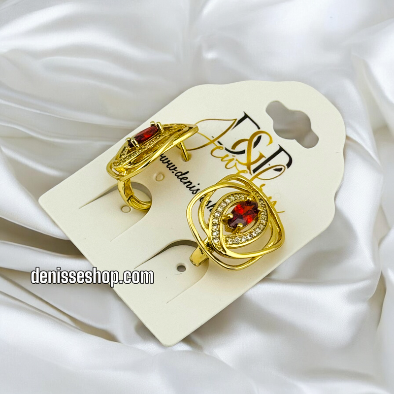 14K RED EARRING E602