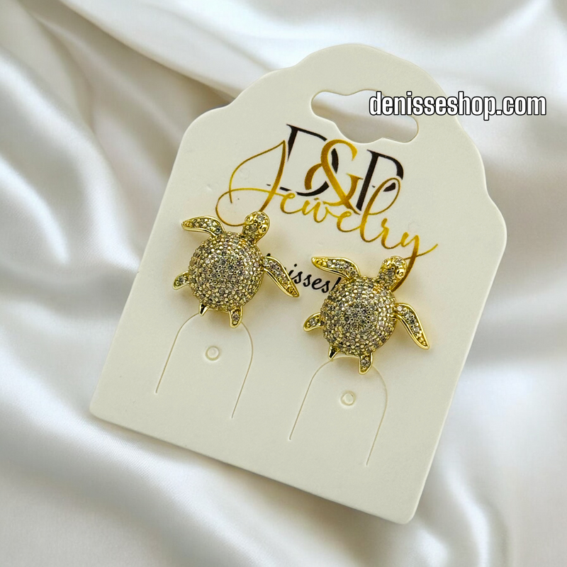 14K SMALL TURTLE EARRING E603