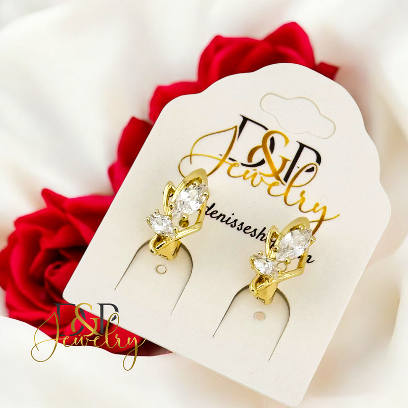 14K FANCY FLOWER DESIGN EARRING E886