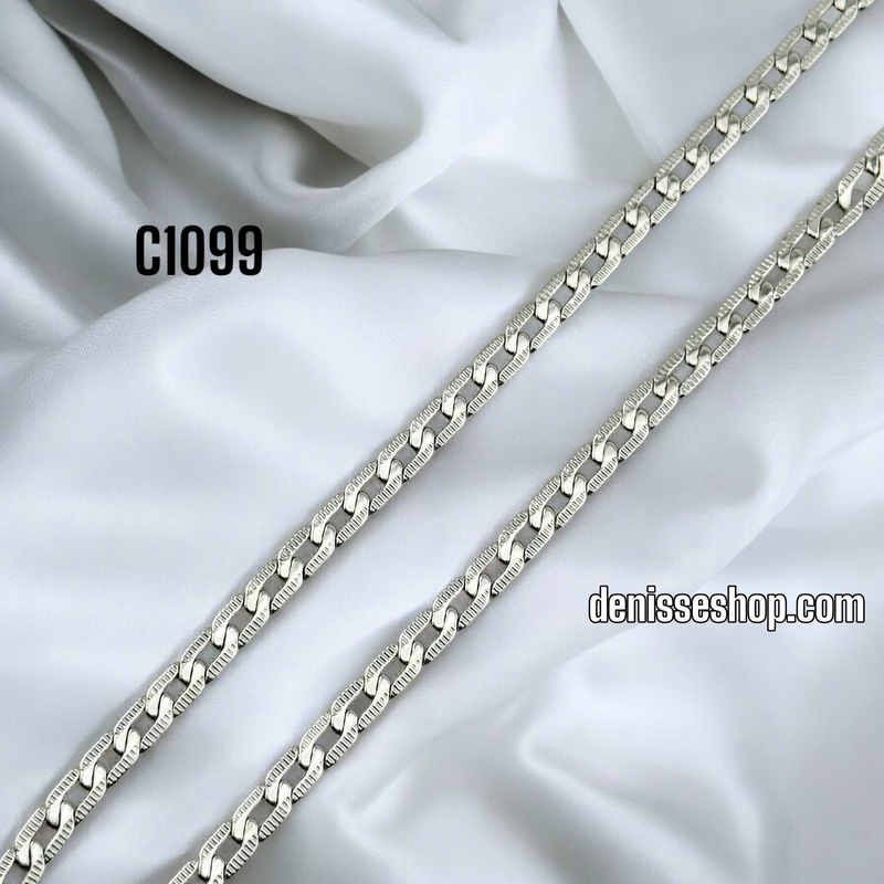 CUBAN SILVER CHAIN WITH DESIGN C1099